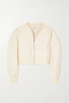 ALEXANDER MCQUEEN CROPPED STRETCH-KNIT BOMBER JACKET