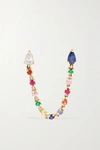 Anita Ko 18k Rose Gold, Multicolor Sapphire & Diamond Double Piercing Earring Loop In Gold