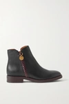 SEE BY CHLOÉ LOUISE WHIPSTITCHED LEATHER ANKLE BOOTS