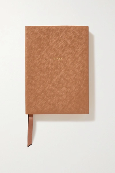Smythson Soho 2022 Textured-leather Diary In Brown
