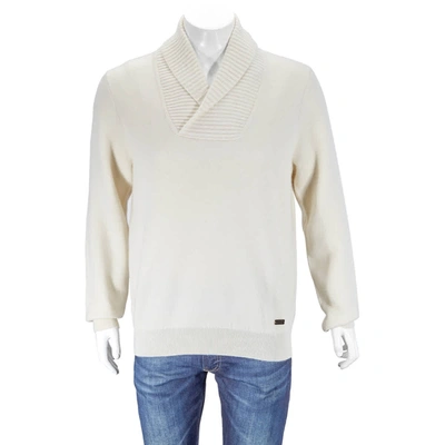 Burberry Off White Salters Wool And Cashmere Sweater