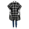 BURBERRY REVERSIBLE CHECK WOOL CASHMERE OVERSIZED PONCHO