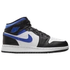 Jordan Air  1 Mid Big Kids' Shoes In White/racer Blue/black
