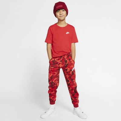 Nike Kids' Embroidered Swoosh T-shirt In Red/white