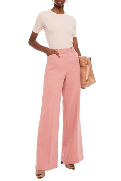 Theory High-waisted Wide-leg Trousers In Pink