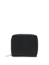 Maison Margiela Black Deerskin Zip-around Wallet In Blue