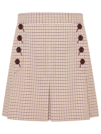 See By Chloé Multicolor Viscose And Polyester Skirt In Brown,white