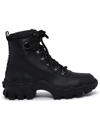 MONCLER BLACK LEATHER HELIS ANKLE BOOT