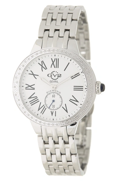 Gevril Gv2 Astor Diamond Quartz Watch, 40mm In Stainless Steel