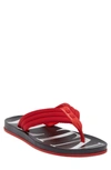 Valentino Garavani Logo Flip-flop Sandal In Rsso Sport/bianc/ne-ross.sp