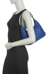House Of Want Newbie Vegan Leather Shoulder Bag In Blue Quilt
