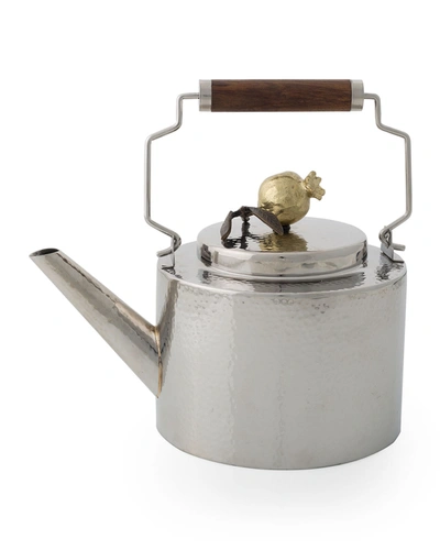 Michael Aram Pomegranate Teapot In Silver/brass
