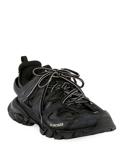 Balenciaga Mens Track Jelly Rubber And Mesh Low-top Trainers Blac In Black