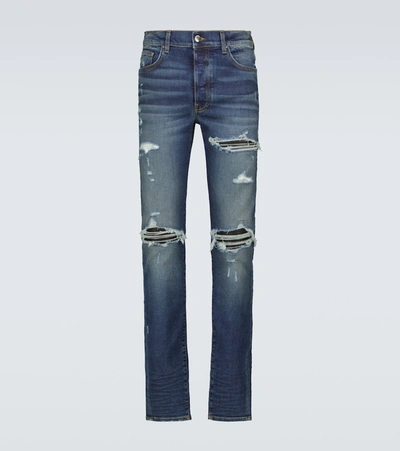 Amiri Mx1 Distressed Skinny Jeans In Blue