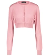 Dolce & Gabbana Button-up Cropped Silk Cardigan In Pink