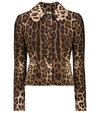 Dolce & Gabbana Wool Dolce Jacket With Leopard Print In Multicoloured
