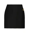 Dolce & Gabbana Logo-appliqué Double Crepe Miniskirt In Black
