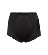 Dolce & Gabbana Satin-finish High-waisted Briefs In Black