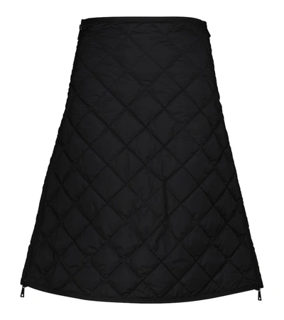 Moncler Quilted High-rise Skirt In Black