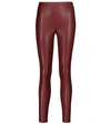 Wolford Jo Faux Leather And Jersey Leggings In Currant