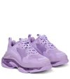 Balenciaga Women's Triple S Clear Sole Chunky Top Sneakers In Purple
