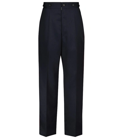 Maison Margiela Navy Blue Straight Leg Trousers