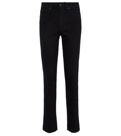 3x1 Kaya Skinny Split Vintage Hem Jeans In Solid Noir