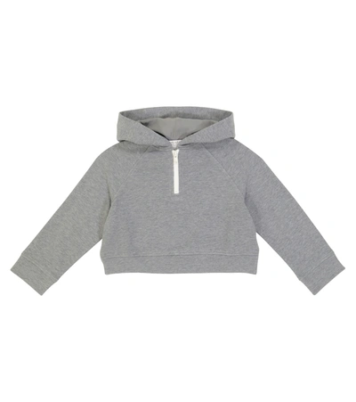 Brunello Cucinelli Babies' Dreamer Cotton Hoodie In Grey