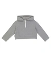 Brunello Cucinelli Cropped Pullover Hoodie In Grey