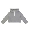 Brunello Cucinelli Cropped Pullover Hoodie In Grey
