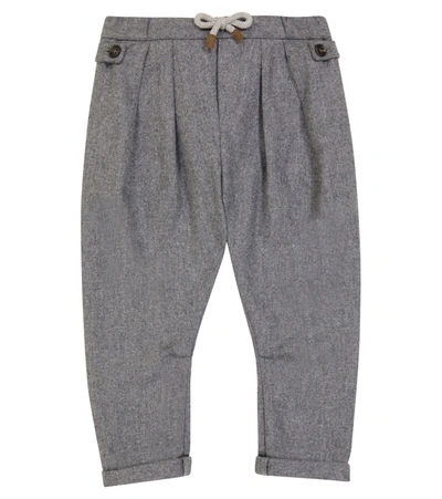 Brunello Cucinelli Babies' 羊毛裤装 In Grey