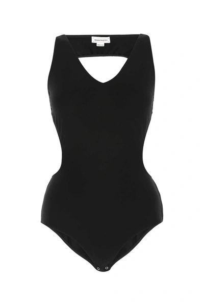 Alexander Mcqueen Black Body With Cut-out Detail In Nero