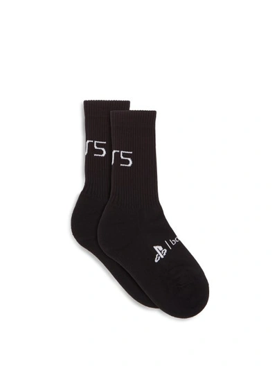 Balenciaga Women's Ps5 Ribbed Cotton-blend Socks In Black