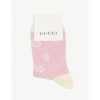 Gucci Girls Pink Kids Logo-intarsia Cotton-blend Socks 0-4 Years 1