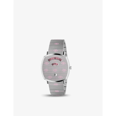 Gucci Ya157438 Grip Stainless-steel Quartz Watch In Silver