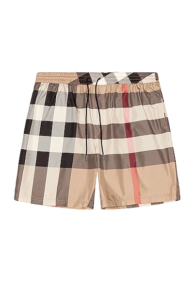 Burberry Guildes Swim Short In Archive Beige Check