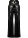 Rotate Birger Christensen Birger Christensen Rotie Croc Embossed Faux Leather Pants In Schwarz