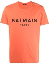 Balmain Logo-print Short-sleeve T-shirt In Orange