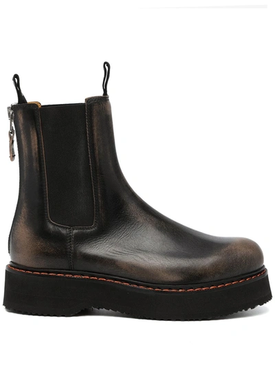 R13 Single Stack Chelsea Boots In Schwarz