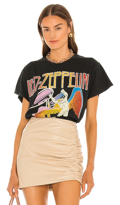 Madeworn Led Zeppelin Distressed Graphic Tee In Black