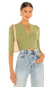 Joostricot 3/4 Sleeve Crop Top In Fairy