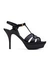 SAINT LAURENT LEATHER TRIBUTE PLATFORM SANDALS 105,17136984