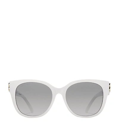 Balenciaga Bb' Cat Eye Sunglasses In White