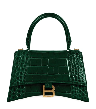 Balenciaga Small Hourglass Top-handle Bag In Green