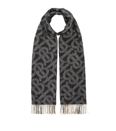 Burberry Cashmere Reversible Scarf In Grey