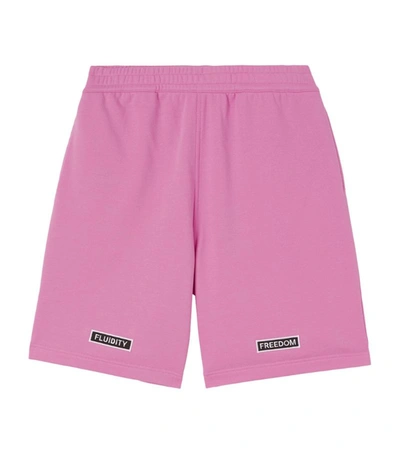 Burberry Badge Appliqué Sweatshorts In Pink