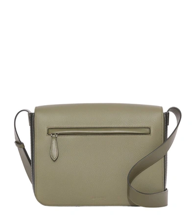 Burberry Small Grained-leather Messenger Bag In Green