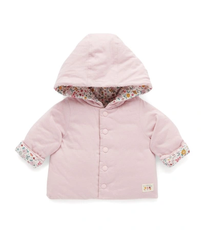 Purebaby Babies' Cotton Reversible Jacket (0-18 Months) In Pink