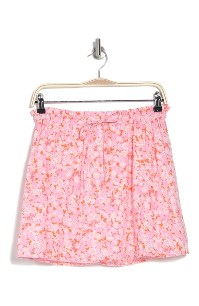 Abound Gauzy Front Tie Skirt In Coral- Pink Tarry Floral