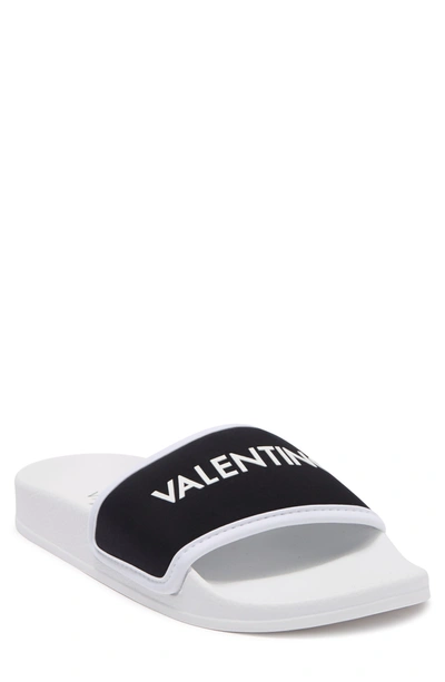 Valentino By Mario Valentino Women's Glitter Logo Pool Slides In Black
